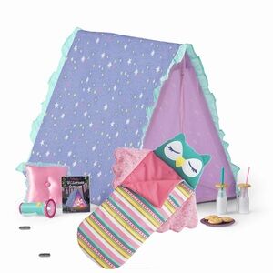 AMERICAN GIRL WellieWishers Stargazing Garden Tent Set & Night Owl Sleeping Bag